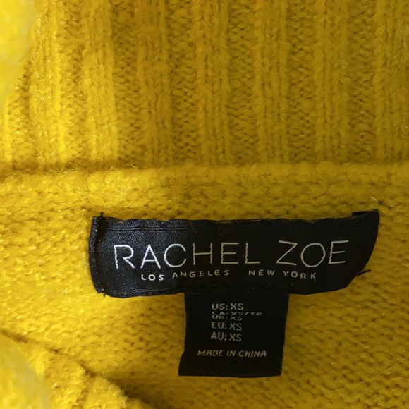 Rachel Zoe Yellow Cowl Neck Slouchy Sweater Sz XS - Picture 7 of 7
